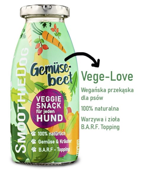 Naturalna, płynna przekąska dla psów VEGE-LOVE, SmoothieDog
