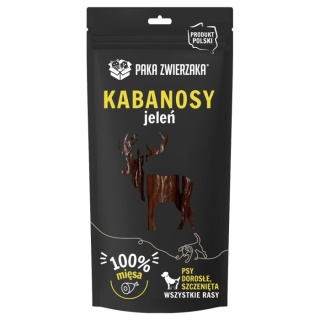 Mięsne kabanosy dla psa z jelenia 3 szt. 80g. PAKA ZWIERZAKA
