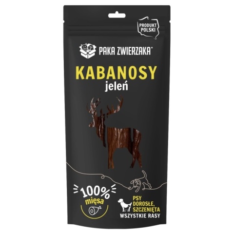 Mięsne kabanosy dla psa z jelenia 3 szt. 80g. PAKA ZWIERZAKA