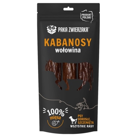Mięsne kabanosy dla psa z wołowiny 3 szt. 80g. PAKA ZWIERZAKA