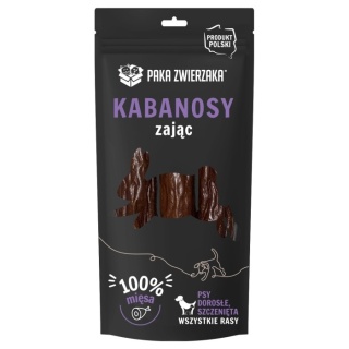Mięsne kabanosy dla psa z zająca 3 szt. 80g. PAKA ZWIERZAKA