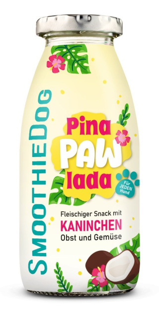 Naturalna, płynna przekąska dla psów, Pina Paw Lada - królik z warzywami i owocami, SmoothieDog