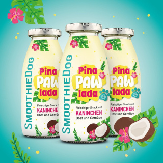 Naturalna, płynna przekąska dla psów, Pina Paw Lada - królik z warzywami i owocami, SmoothieDog