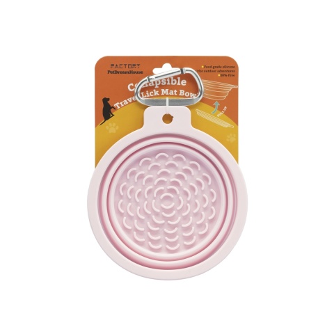 Składana miska podróżna z karabińczykiem 600 ml (różowa), Pet Dream House Składana miska podróżna z karabińczykiem 600 ml (różowa), Pet Dream House