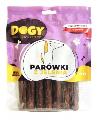 Parówki dla psa z jelenia, naturalny przysmak dla psa 7szt. DOGY