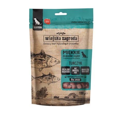 Miękkie, suszone przysmaki dla psa, Tuńczyk, 100g. Wiejska Zagroda
