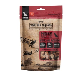 Miękkie, suszone przysmaki dla psa, Wieprzowe wątróbki, 100g. Wiejska Zagroda