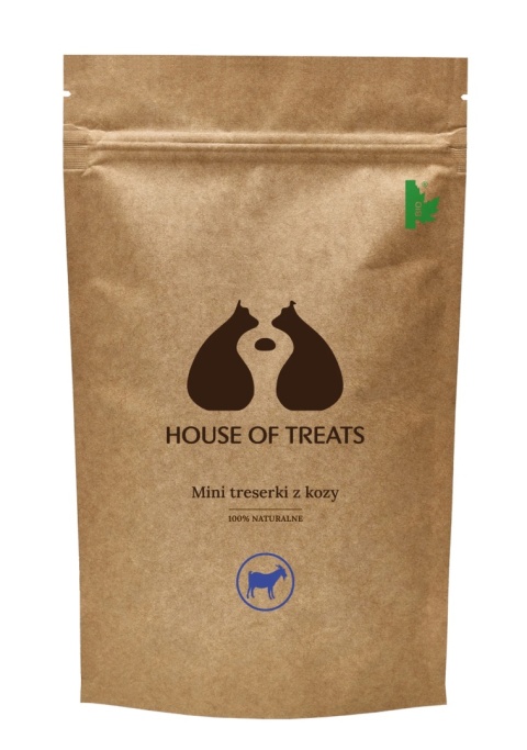 Mini treserki z kozy, 100% naturalny przysmak dla psa i kota 60g. House of Treats