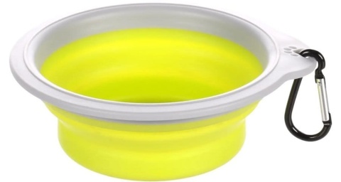 Miska podróżna silikonowa dla psa zielono/szara, 625 ml, Flamingo