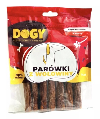 Parówki dla psa z wołowiny, naturalny przysmak dla psa 7szt. DOGY