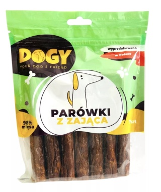 Parówki dla psa z zająca, naturalny przysmak dla psa 7szt. DOGY
