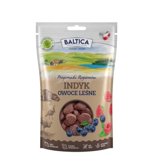Przysmaki Regionów - chrupiące smakołyki dla psa, indyk z owocami leśnymi 100g. Baltica