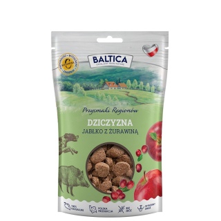 Przysmaki Regionów - chrupiące smakołyki dla psa, mini ciasteczka z dziczyzna z jabłkiem 100g. Baltica