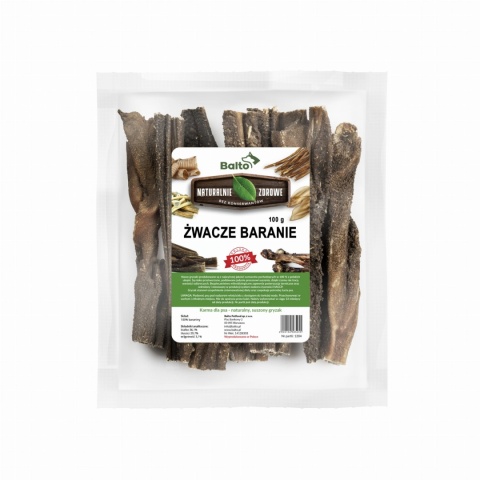 Żwacze baranie, naturalny gryzak dla psa 100g. BALTO Żwacze baranie, naturalny gryzak dla psa 100g. BALTO